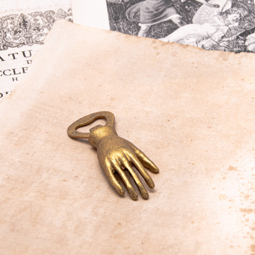 Iron Hand Bottle Opener with Gold Leafing