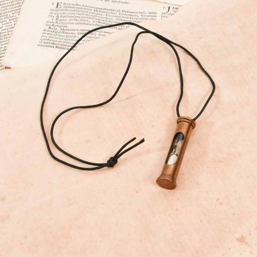 Classic Antiqued Brass Sand Timer on a Cord