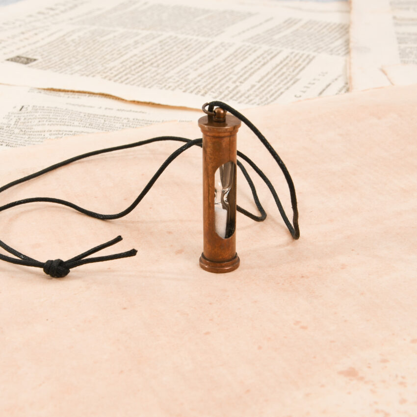 Classic Antiqued Brass Sand Timer on a Cord - Image 2