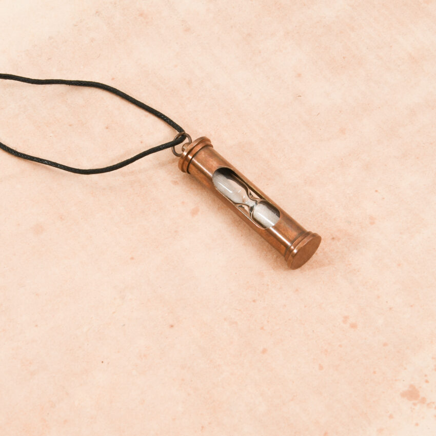 Classic Antiqued Brass Sand Timer on a Cord - Image 3