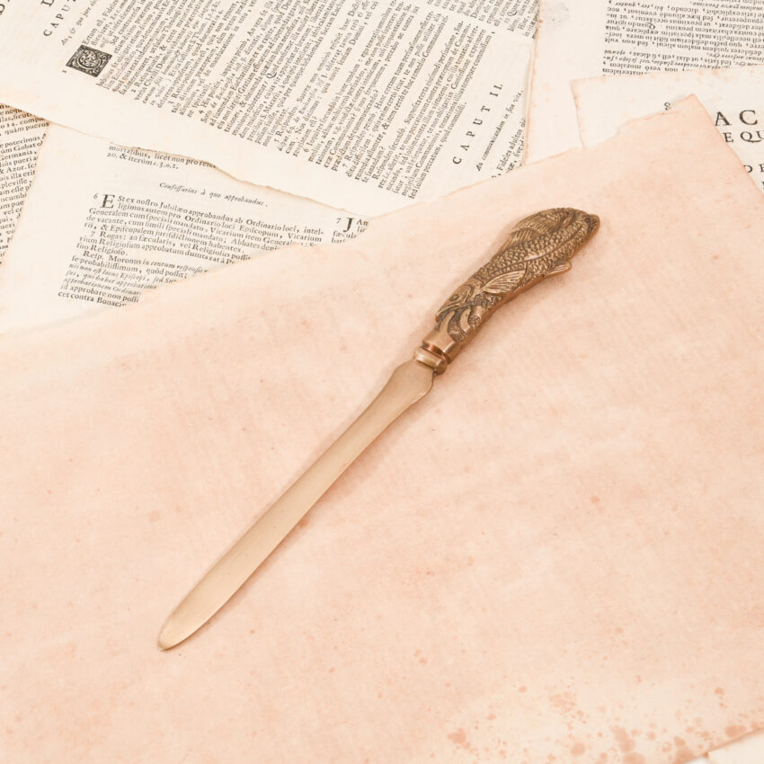 Antiqued Brass Fish Letter Opener