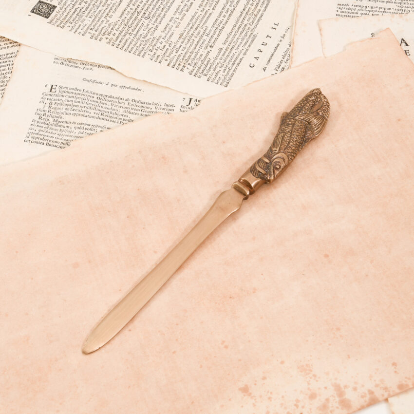 Antiqued Brass Fish Letter Opener - Image 2