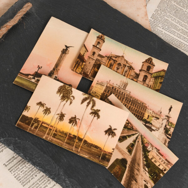 Republic of Cuba Postcards, hand colored